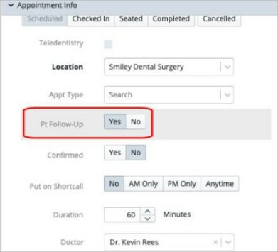 follow up visit dental code